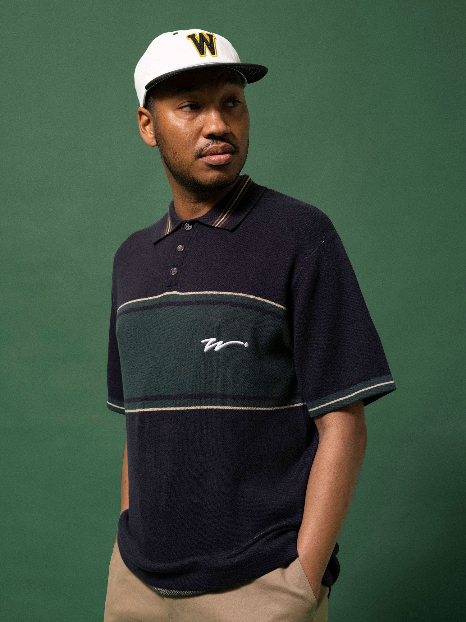 Keepers Knit Polo Black / Pine