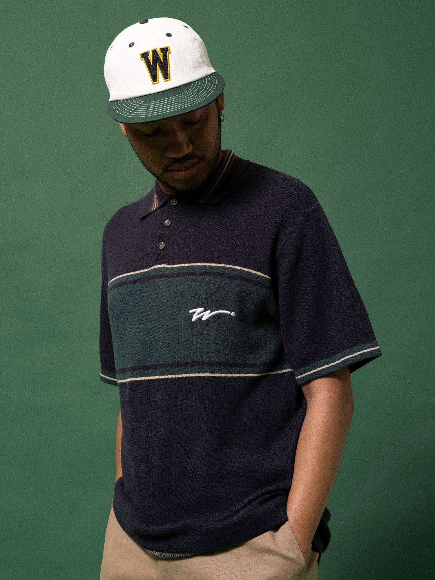 Keepers Knit Polo Black / Pine