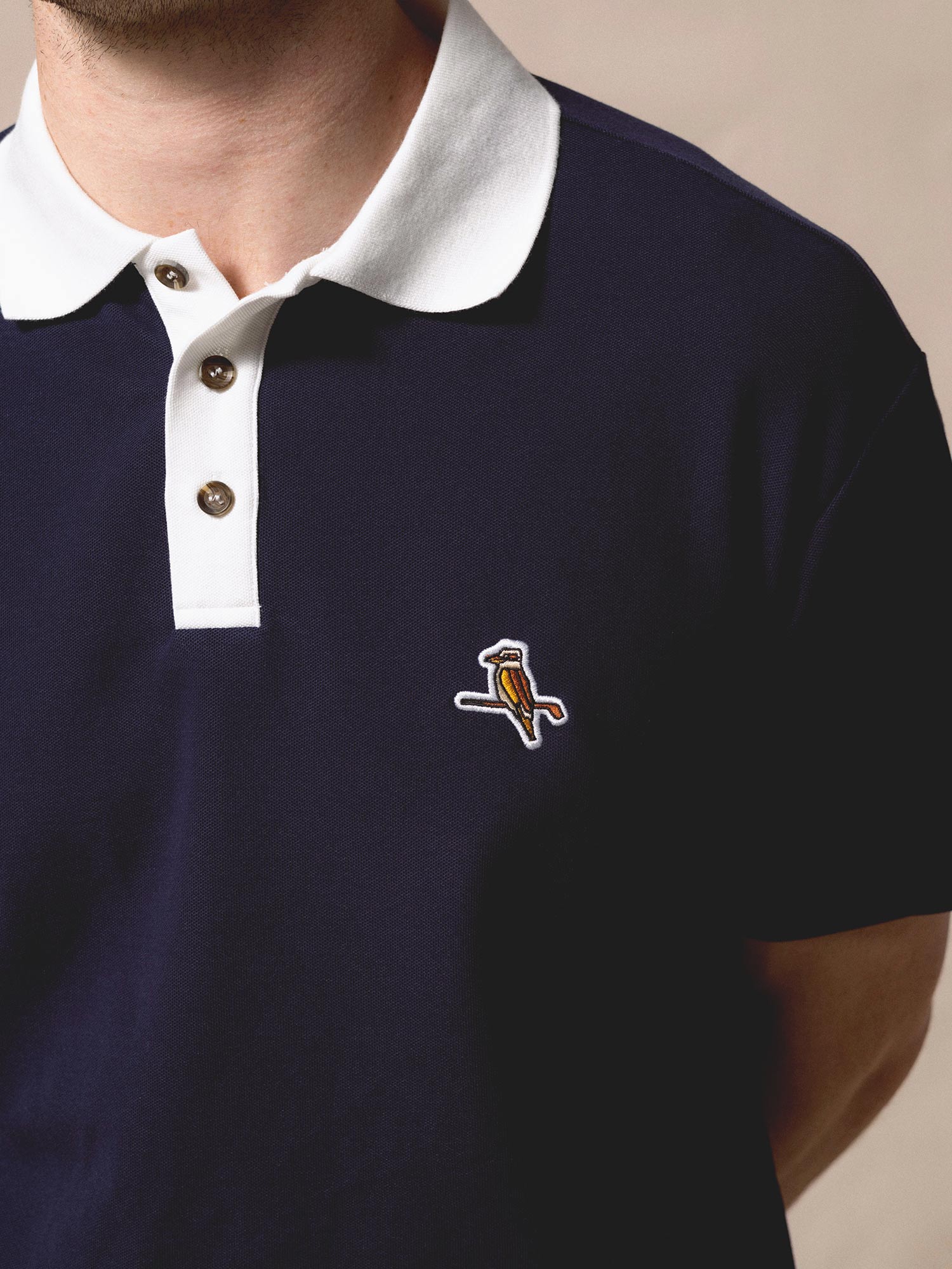 Two Tone Kooka Polo Navy / White