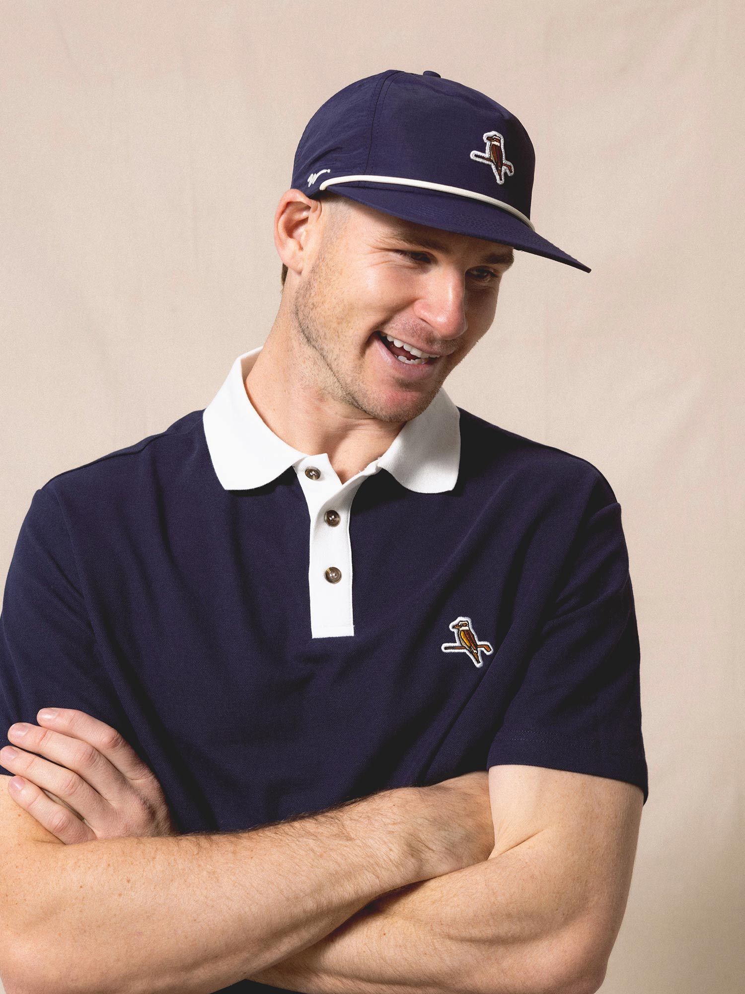 Two Tone Kooka Polo Navy / White